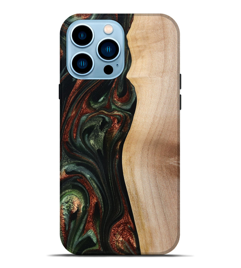 iPhone 14 Pro Max Wood Live Edge Phone Case - Taliyah (Green, 785111)