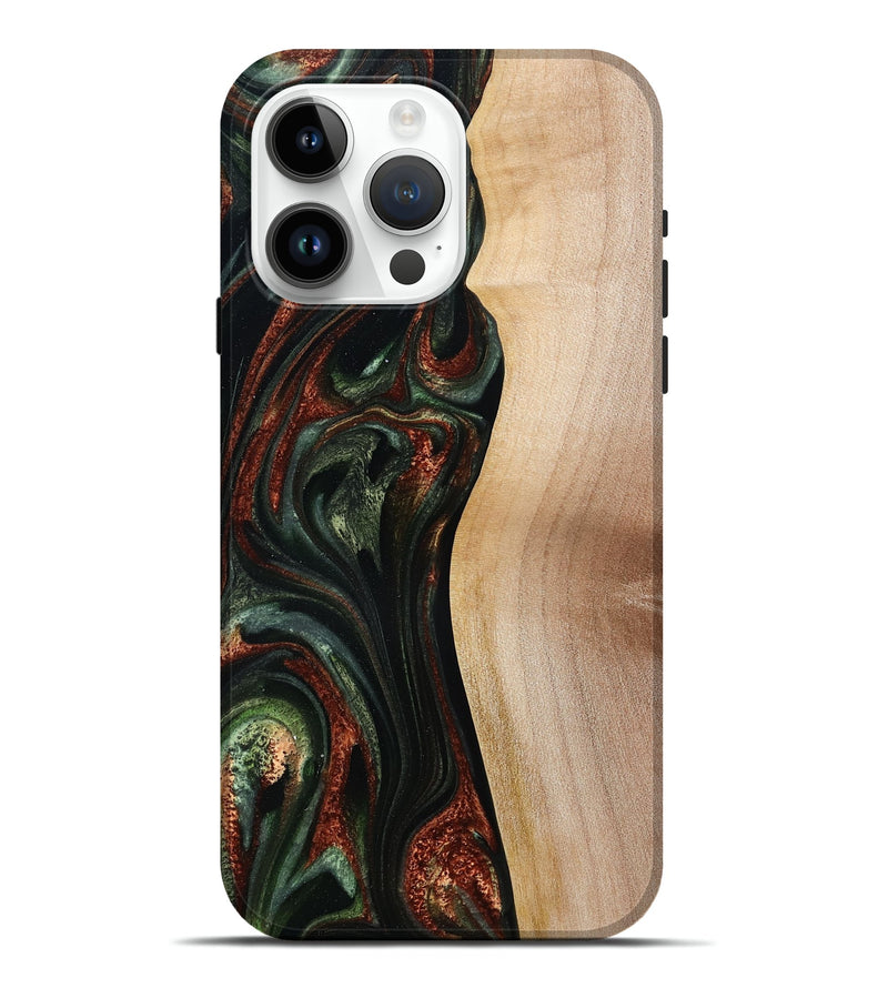 iPhone 15 Pro Max Wood Live Edge Phone Case - Taliyah (Green, 785111)