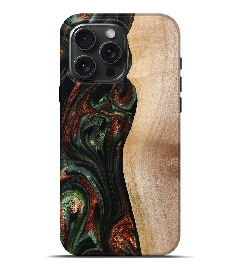 iPhone 16 Pro Max Wood Live Edge Phone Case - Taliyah (Green, 785111)