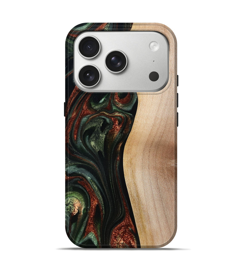 iPhone 17 Pro Wood Live Edge Phone Case - Taliyah (Green, 785111)