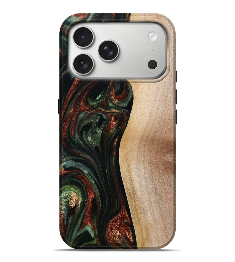 iPhone 17 Pro Max Wood Live Edge Phone Case - Taliyah (Green, 785111)