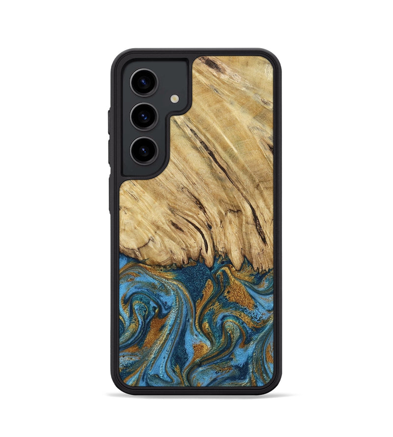 Galaxy S24 Wood Phone Case - Caspian (Teal & Gold, 785130)