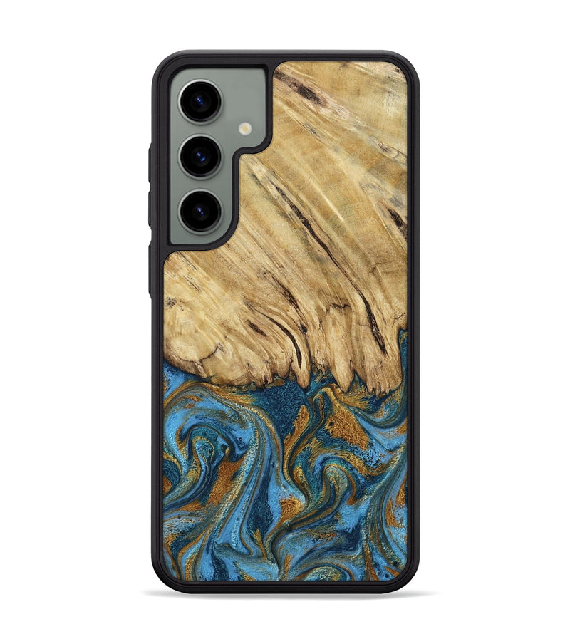 Galaxy S24 Plus Wood Phone Case - Caspian (Teal & Gold, 785130)