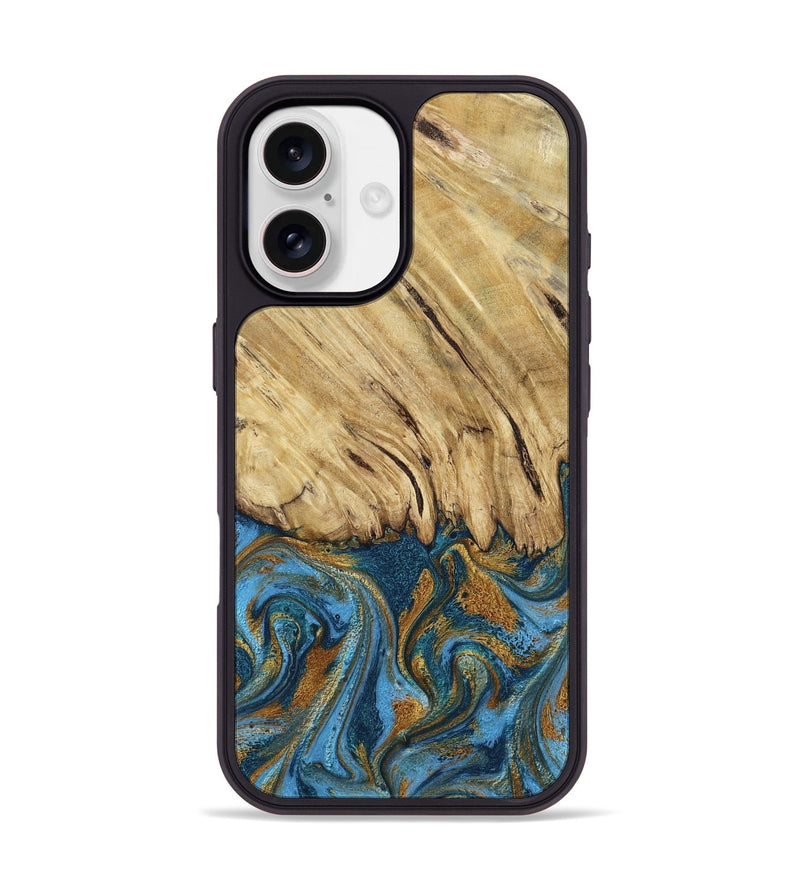 iPhone 17 Wood Phone Case - Caspian (Teal & Gold, 785130)