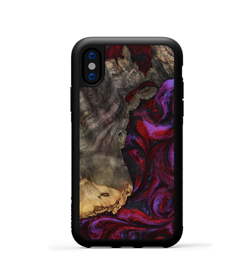 iPhone Xs Wood Phone Case - Marcel (Red, 785148)