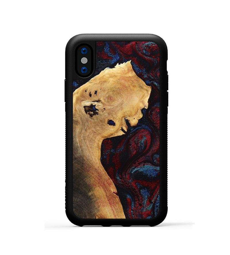 iPhone Xs Wood Phone Case - Deanne (Red, 785275)