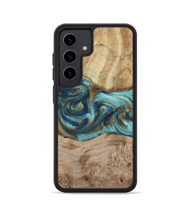 Galaxy S24 Wood Phone Case - Tyesha (Teal & Gold, 785306)