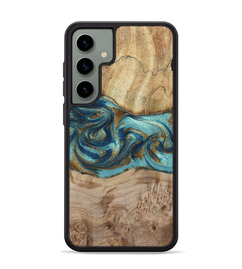 Galaxy S24 Plus Wood Phone Case - Tyesha (Teal & Gold, 785306)
