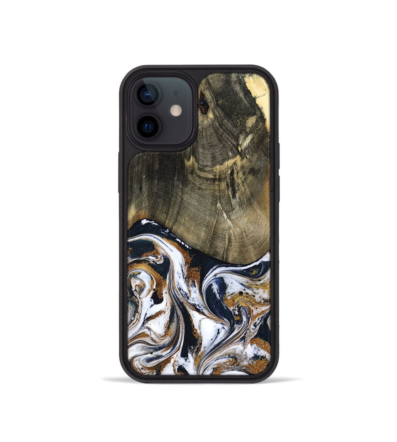 iPhone 12 mini Wood Phone Case - Bryon (Black & White, 785307)