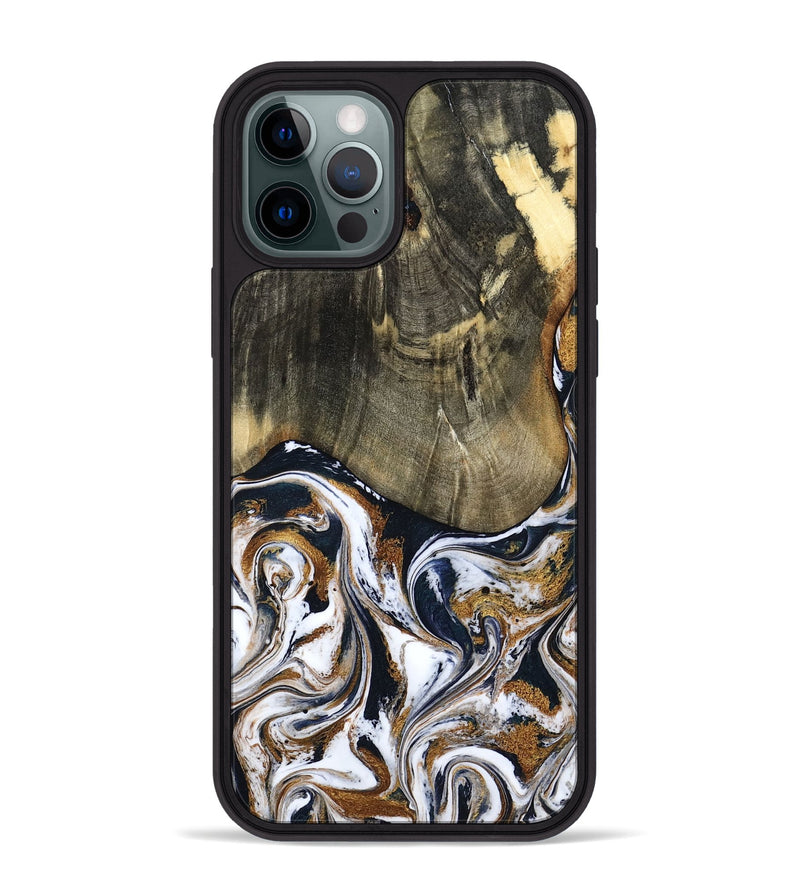 iPhone 12 Pro Max Wood Phone Case - Bryon (Black & White, 785307)