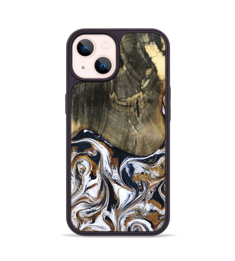 iPhone 14 Wood Phone Case - Bryon (Black & White, 785307)