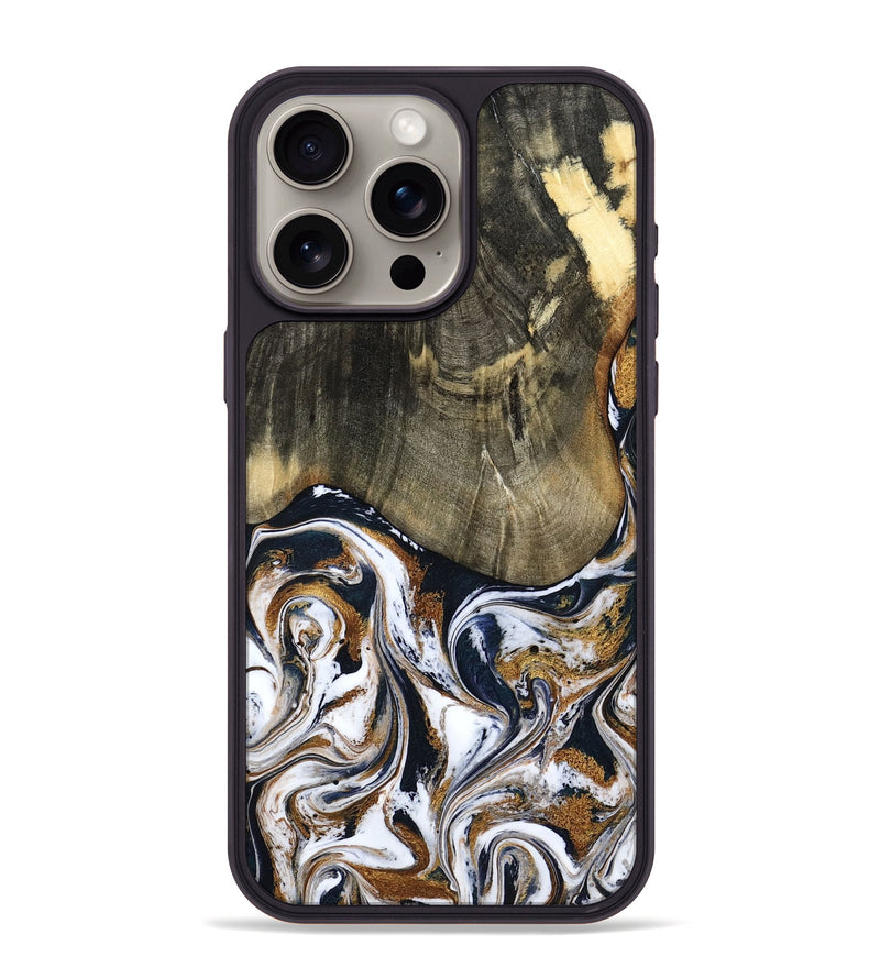 iPhone 15 Pro Max Wood Phone Case - Bryon (Black & White, 785307)