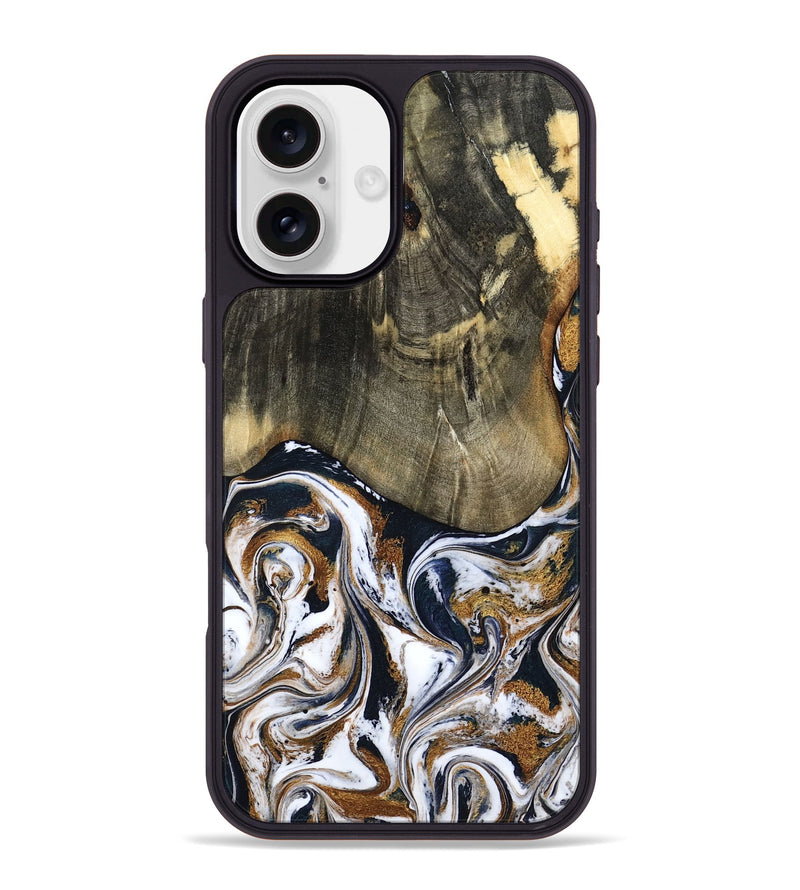 iPhone 16 Plus Wood Phone Case - Bryon (Black & White, 785307)