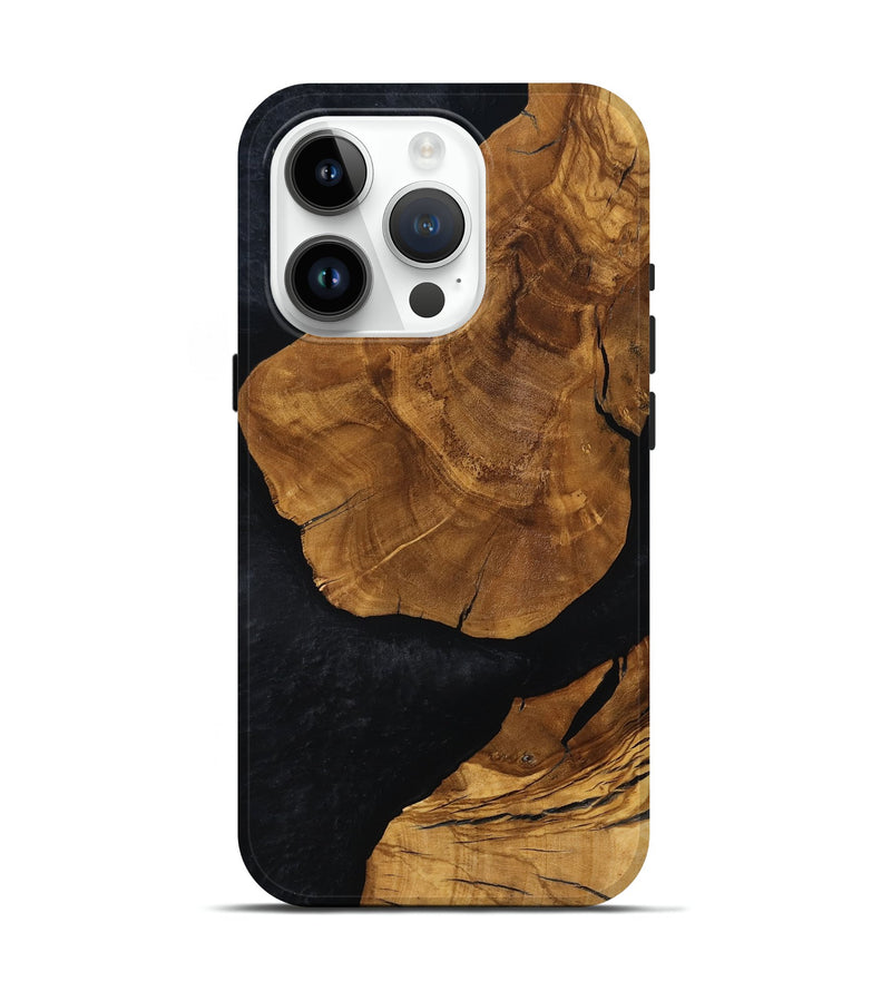 iPhone 15 Pro Wood Live Edge Phone Case - Vesta (Ancient Olive, 785544)