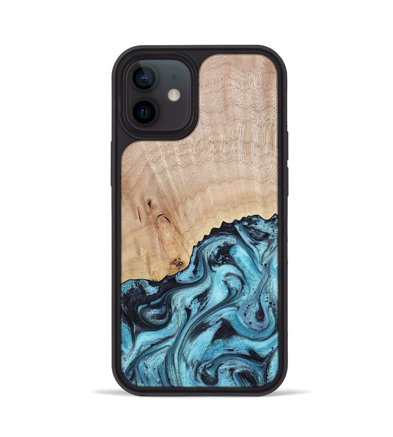 iPhone 12 Wood Phone Case - Rudolph (Blue, 785588)