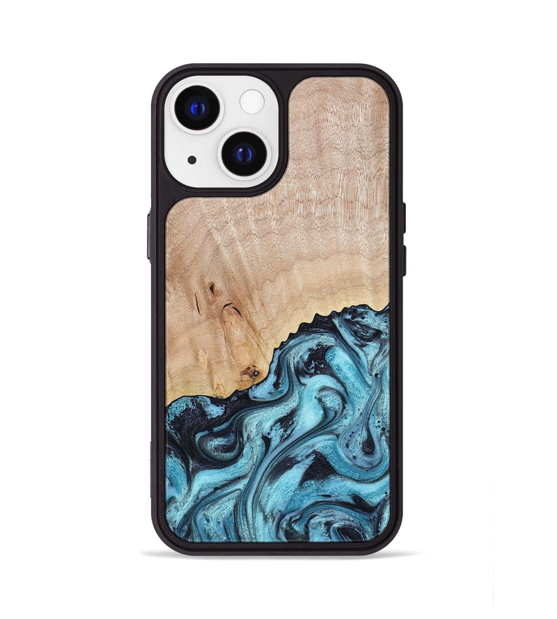 iPhone 13 Wood Phone Case - Rudolph (Blue, 785588)