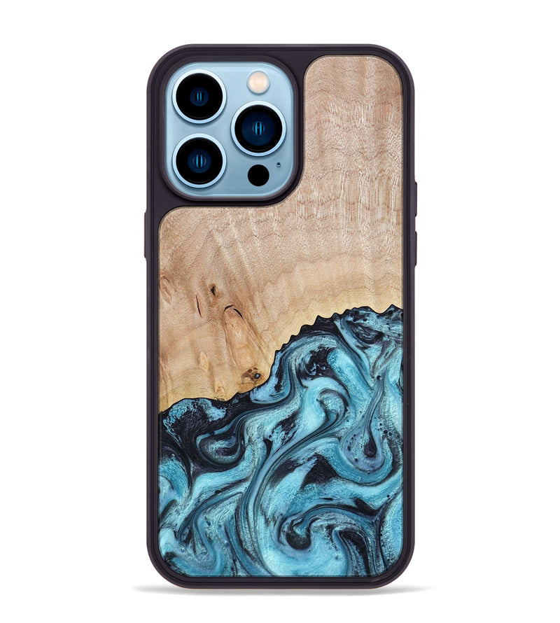 iPhone 14 Pro Max Wood Phone Case - Rudolph (Blue, 785588)