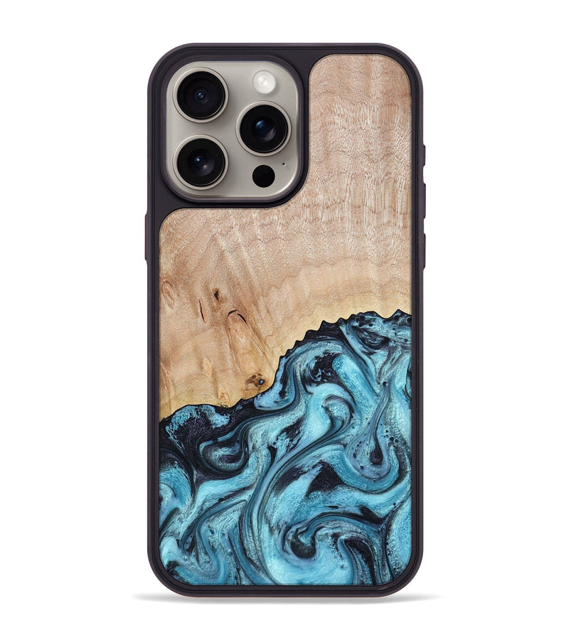 iPhone 15 Pro Max Wood Phone Case - Rudolph (Blue, 785588)