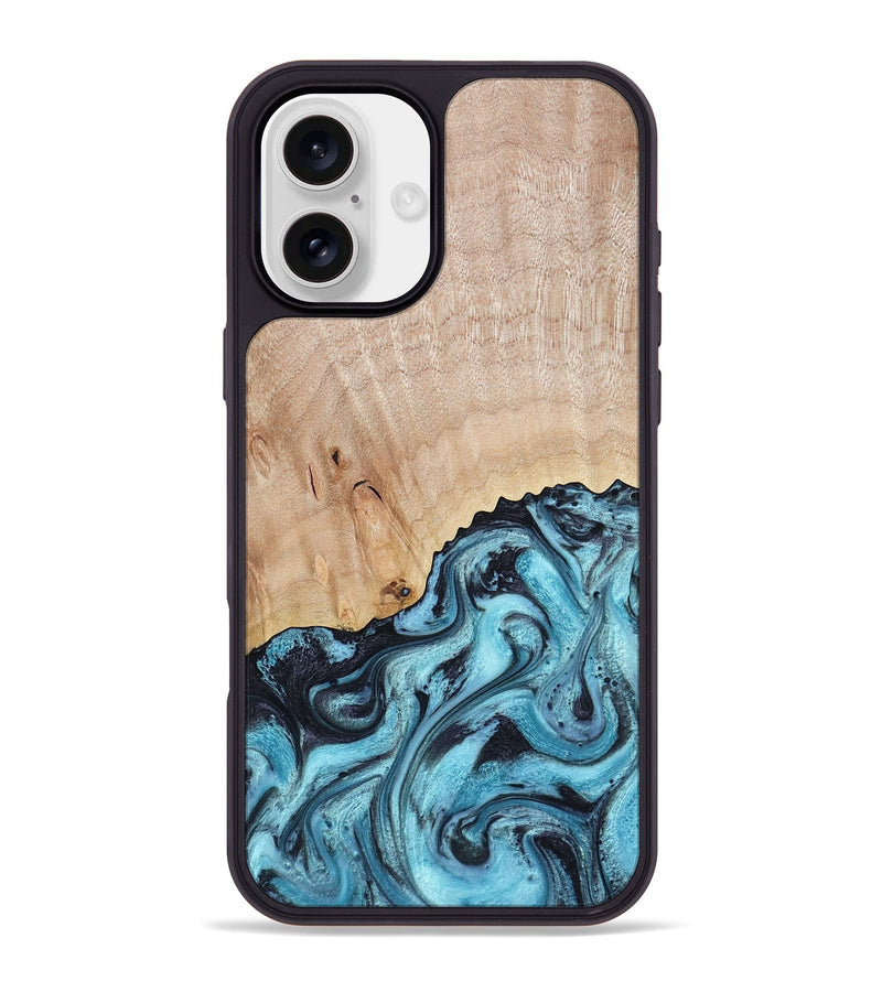 iPhone 16 Plus Wood Phone Case - Rudolph (Blue, 785588)