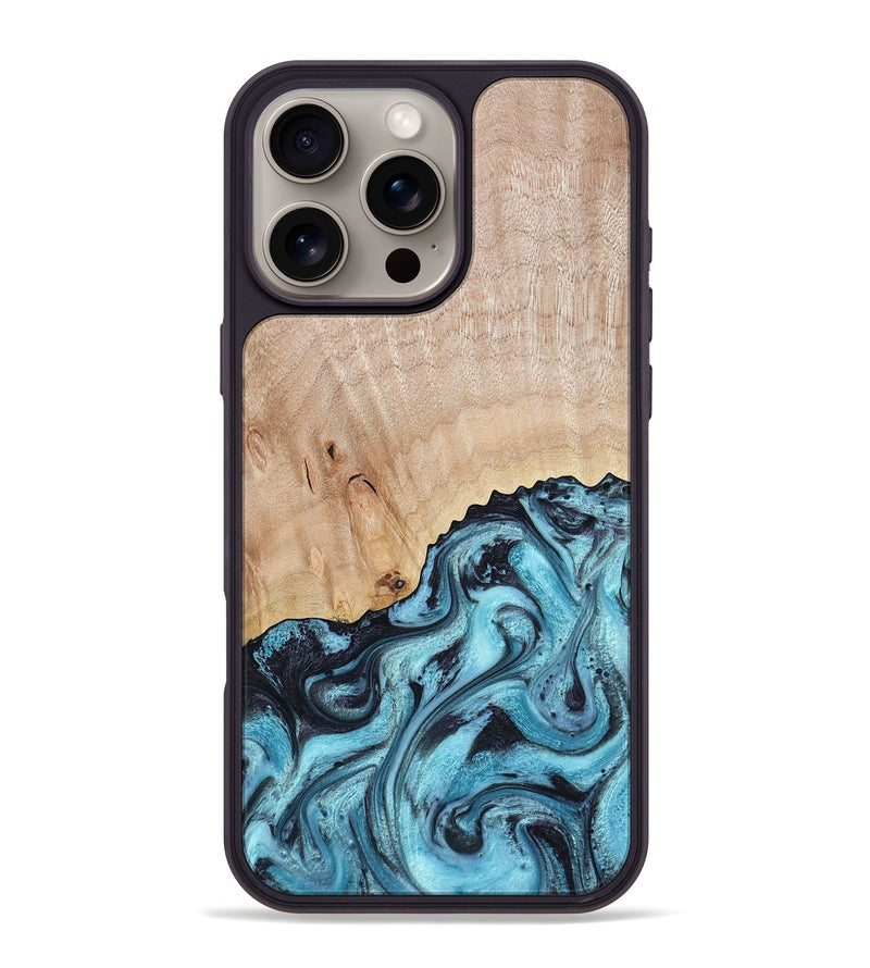 iPhone 16 Pro Max Wood Phone Case - Rudolph (Blue, 785588)