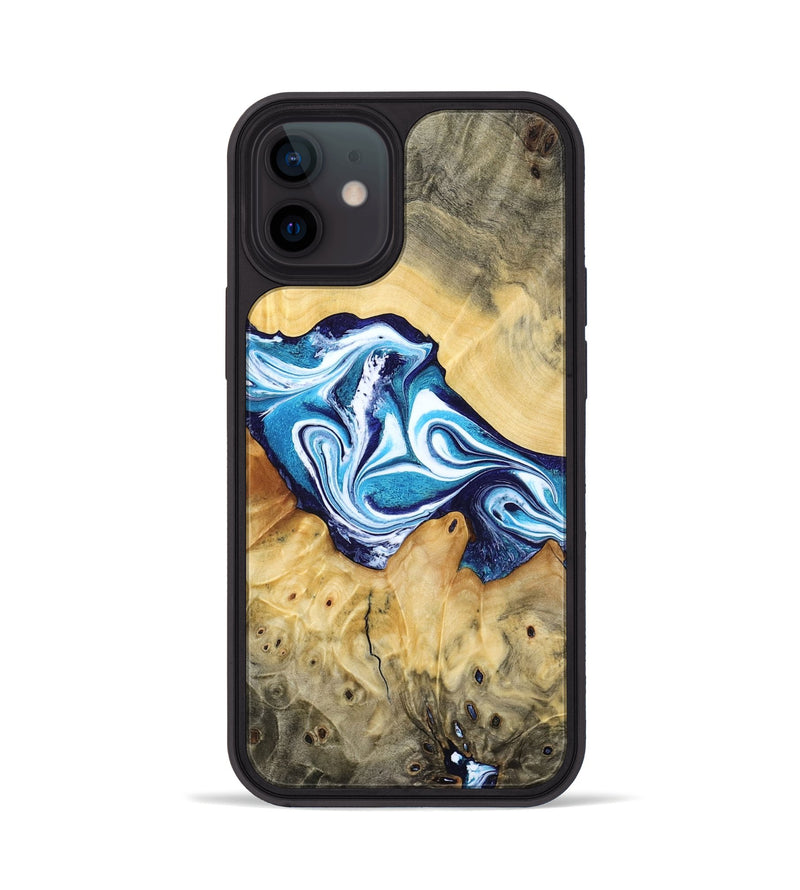 iPhone 12 Wood Phone Case - Zayne (Blue, 785590)