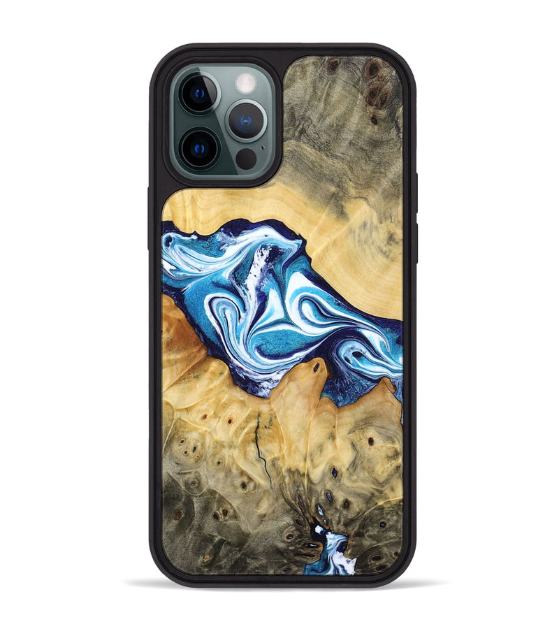 iPhone 12 Pro Max Wood Phone Case - Zayne (Blue, 785590)
