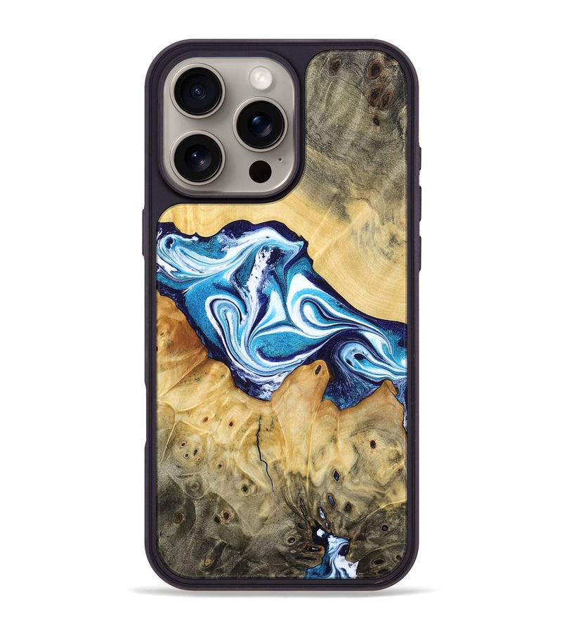 iPhone 16 Pro Max Wood Phone Case - Zayne (Blue, 785590)
