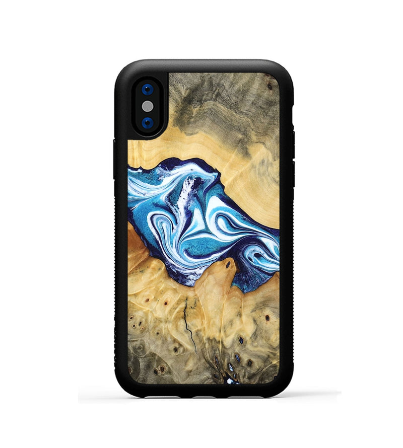 iPhone Xs Wood Phone Case - Zayne (Blue, 785590)