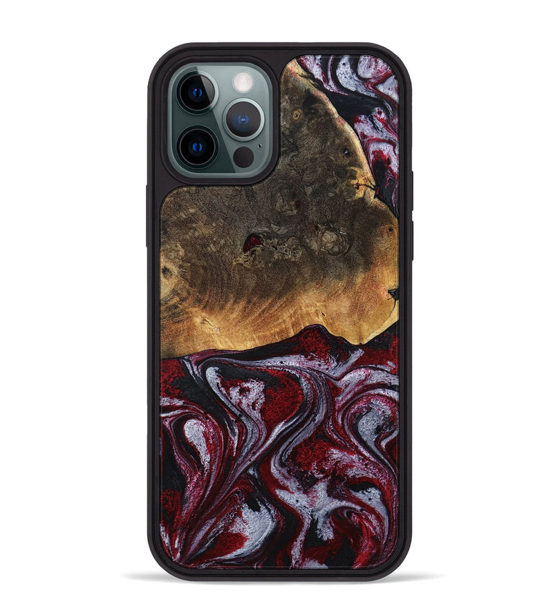 iPhone 12 Pro Max Wood Phone Case - Javion (Red, 785854)