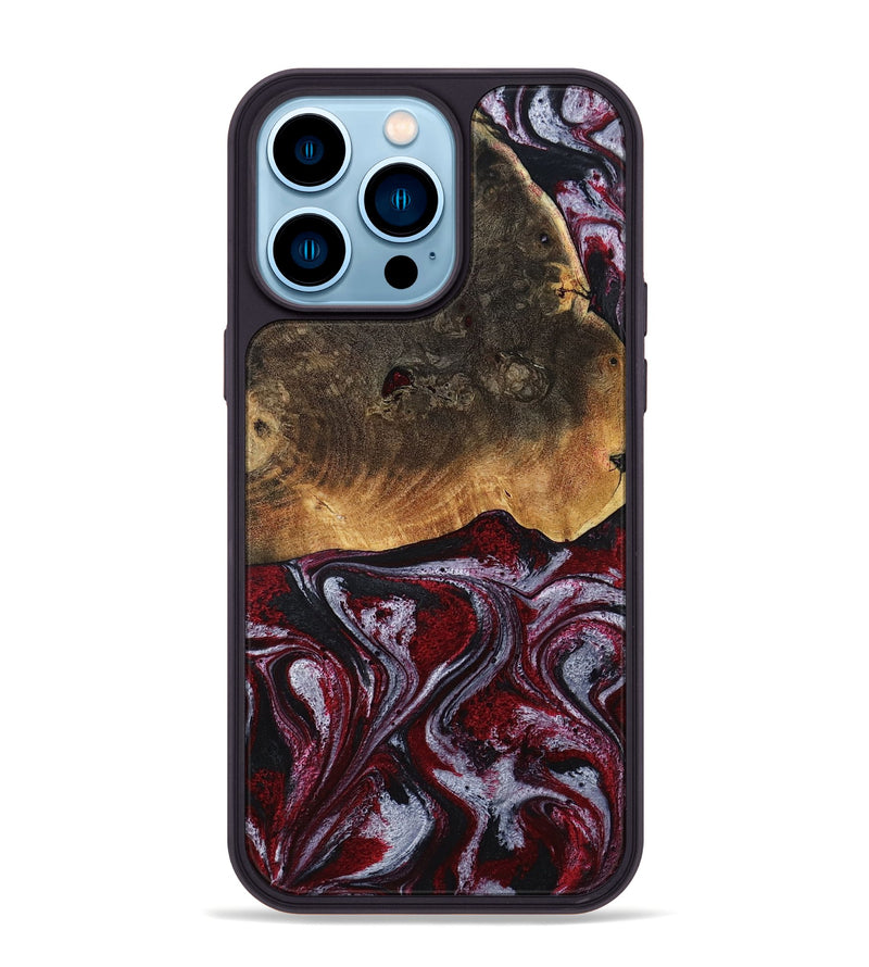 iPhone 14 Pro Max Wood Phone Case - Javion (Red, 785854)