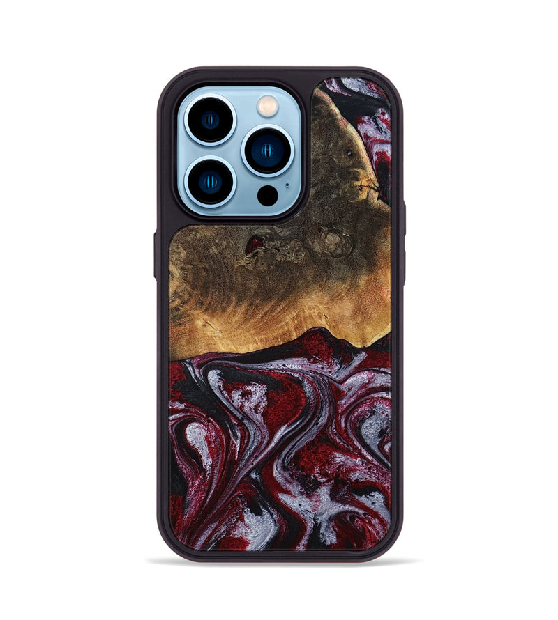 iPhone 14 Pro Wood Phone Case - Javion (Red, 785854)