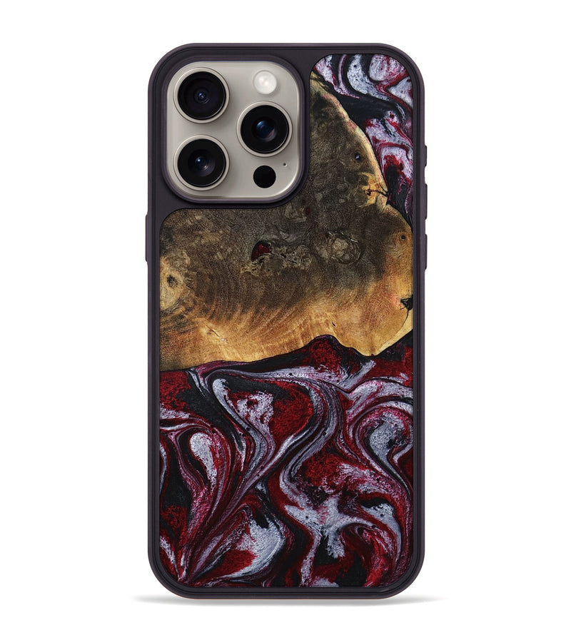 iPhone 15 Pro Max Wood Phone Case - Javion (Red, 785854)