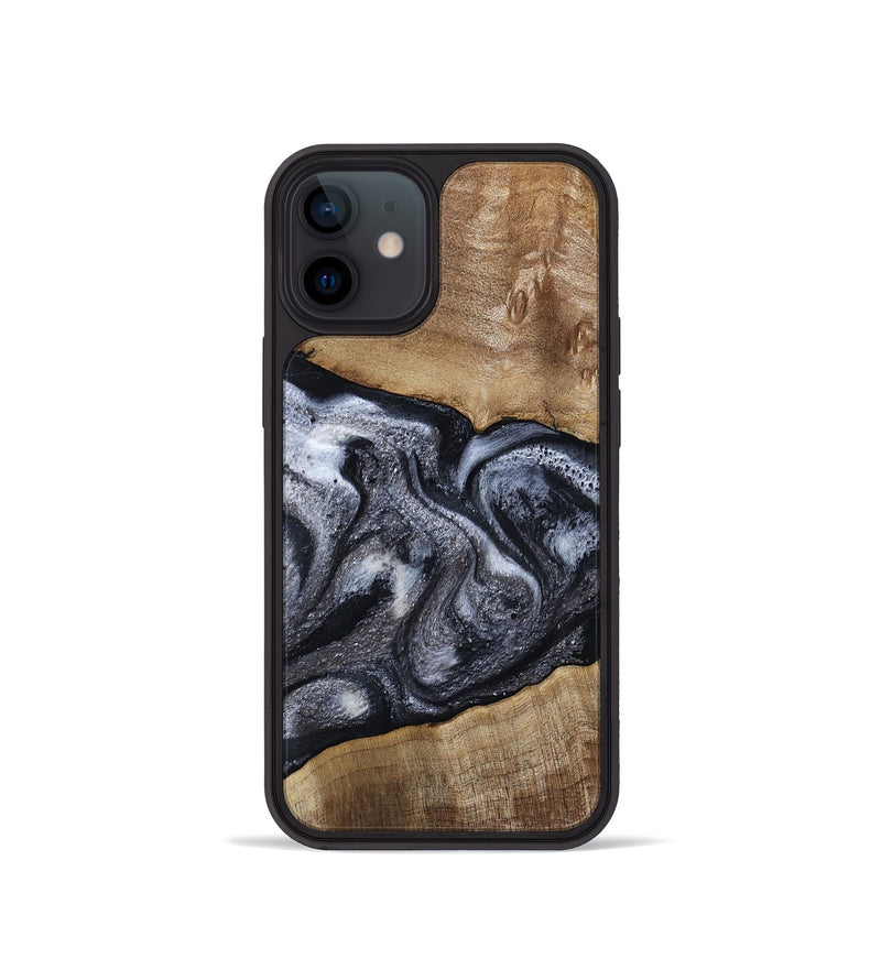 iPhone 12 mini Wood Phone Case - Leland (Black & White, 785861)