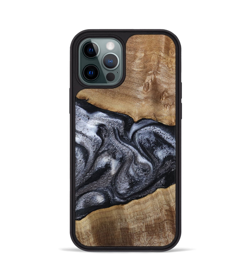 iPhone 12 Pro Wood Phone Case - Leland (Black & White, 785861)