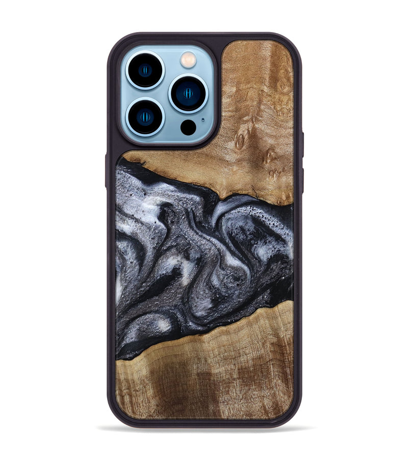 iPhone 14 Pro Max Wood Phone Case - Leland (Black & White, 785861)