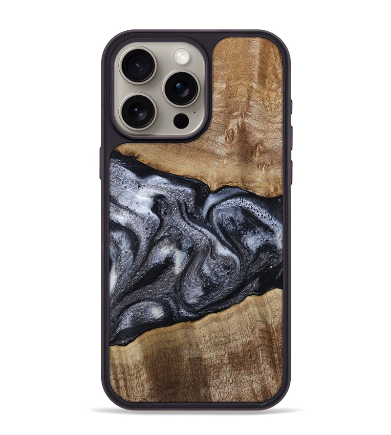 iPhone 15 Pro Max Wood Phone Case - Leland (Black & White, 785861)