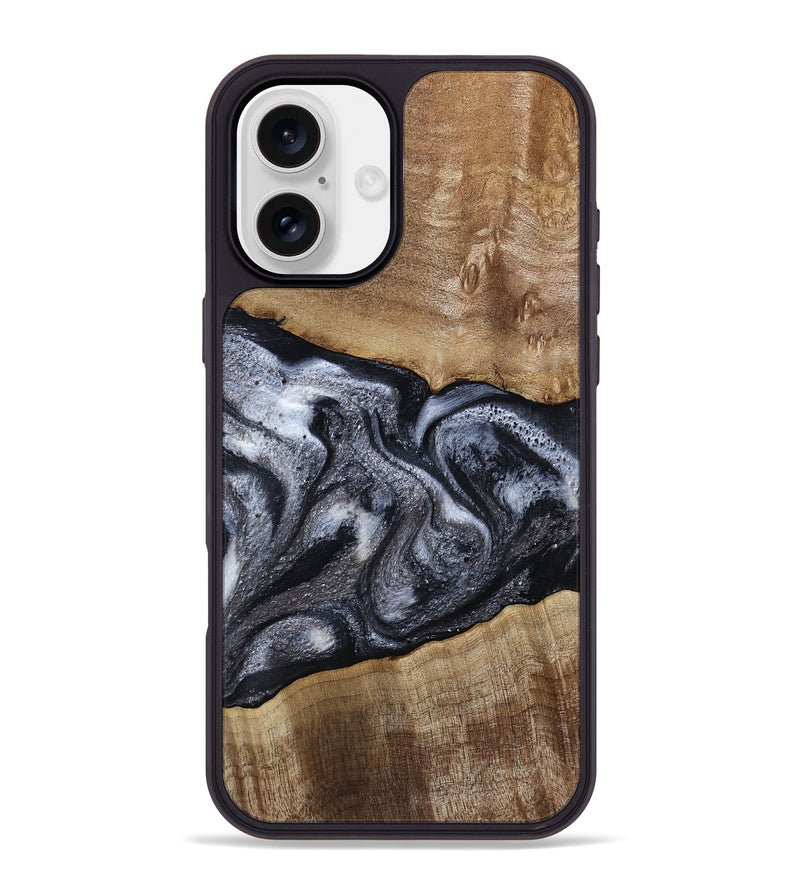 iPhone 16 Plus Wood Phone Case - Leland (Black & White, 785861)