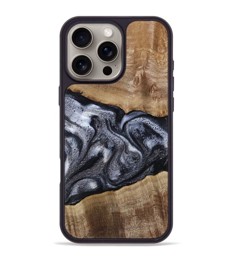 iPhone 16 Pro Max Wood Phone Case - Leland (Black & White, 785861)