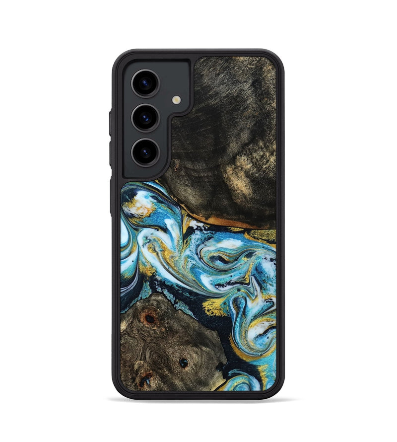 Galaxy S24 Wood Phone Case - Nanette (Teal & Gold, 785867)