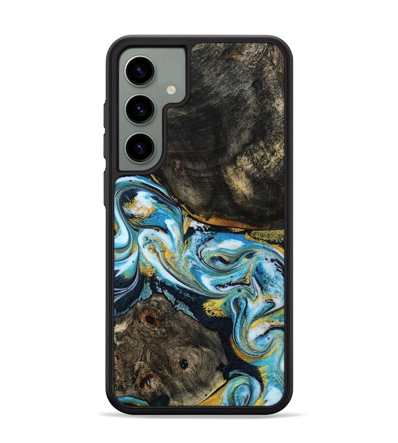 Galaxy S24 Plus Wood Phone Case - Nanette (Teal & Gold, 785867)