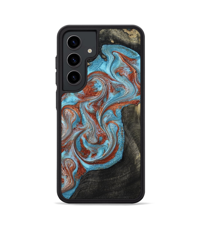 Galaxy S24 Wood Phone Case - Portia (Teal & Gold, 785868)