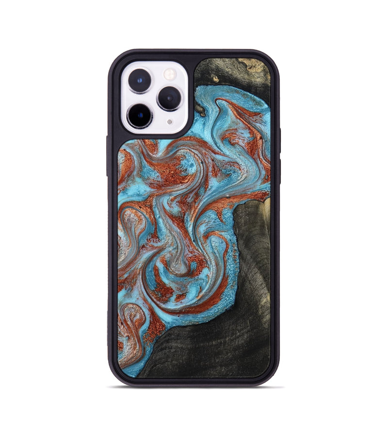 iPhone 11 Pro Wood Phone Case - Portia (Teal & Gold, 785868)