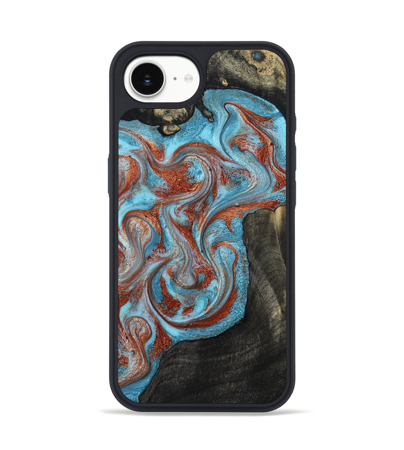 iPhone 16e Wood Phone Case - Portia (Teal & Gold, 785868)
