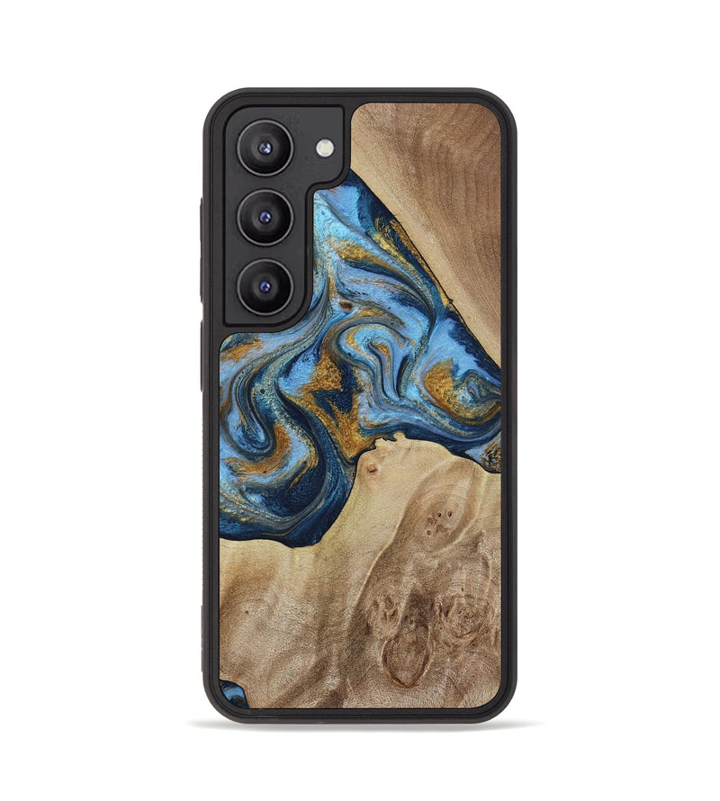Galaxy S23 Wood Phone Case - Lon (Teal & Gold, 785877)