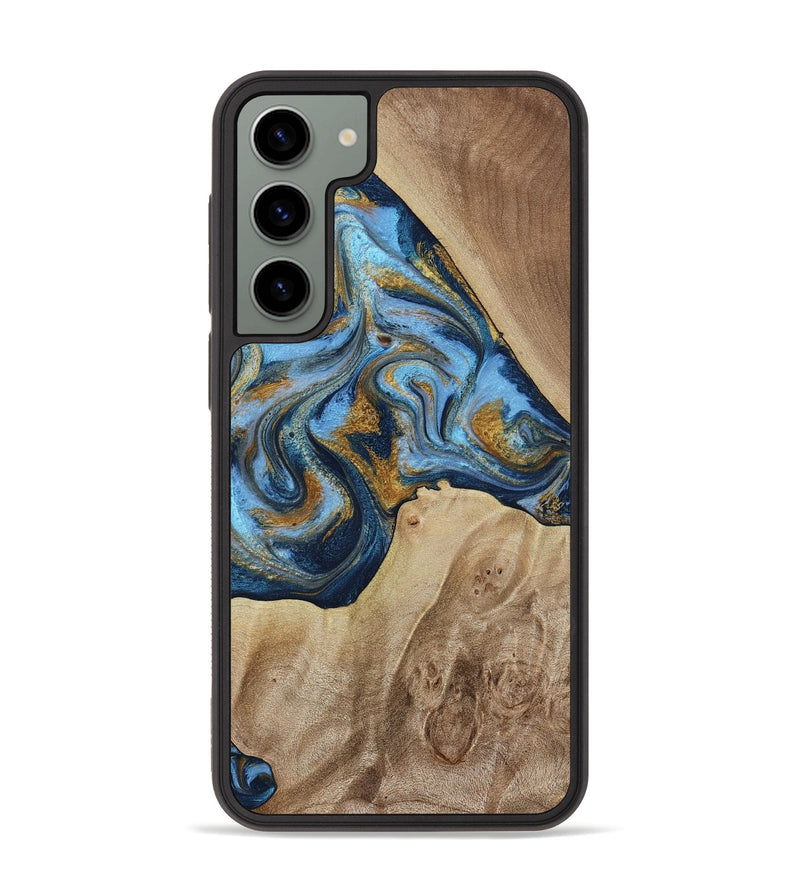 Galaxy S23 Plus Wood Phone Case - Lon (Teal & Gold, 785877)