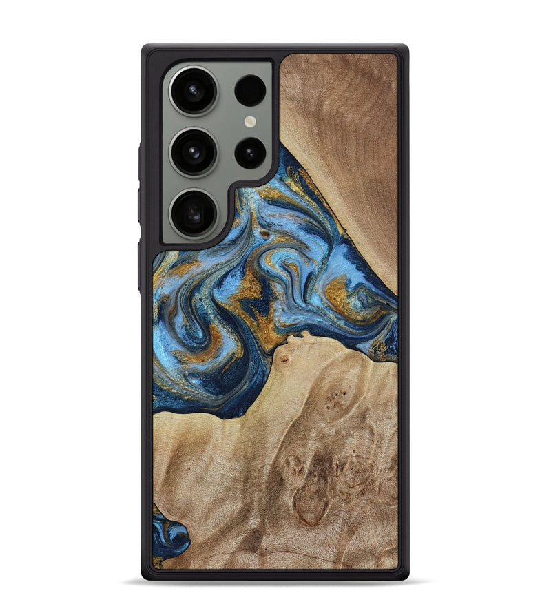 Galaxy S24 Ultra Wood Phone Case - Lon (Teal & Gold, 785877)