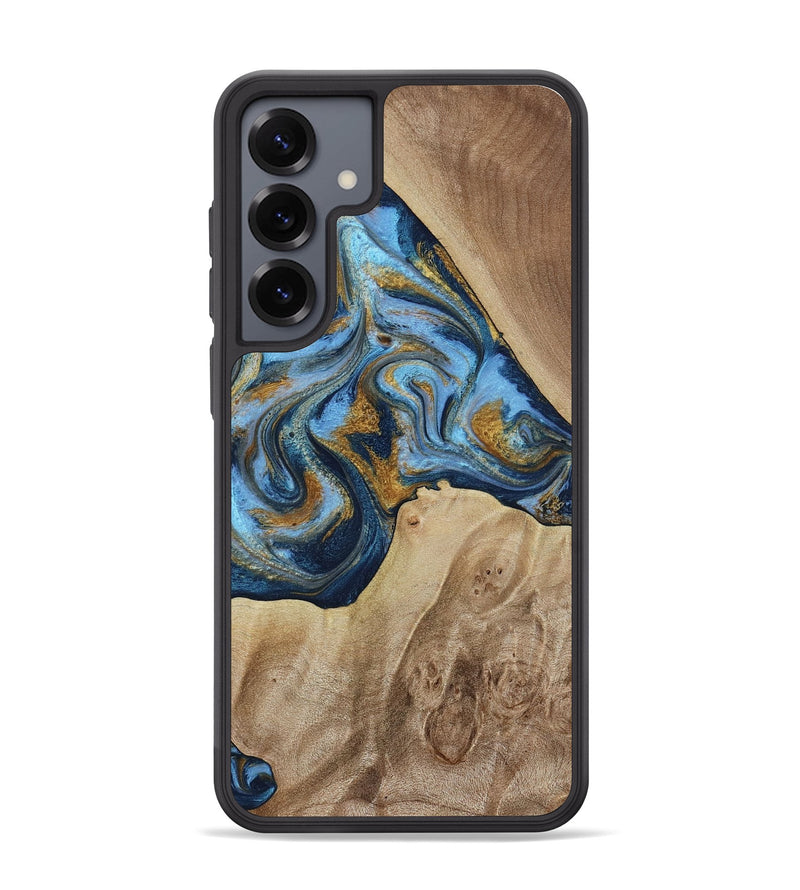 Galaxy S25 Plus Wood Phone Case - Lon (Teal & Gold, 785877)
