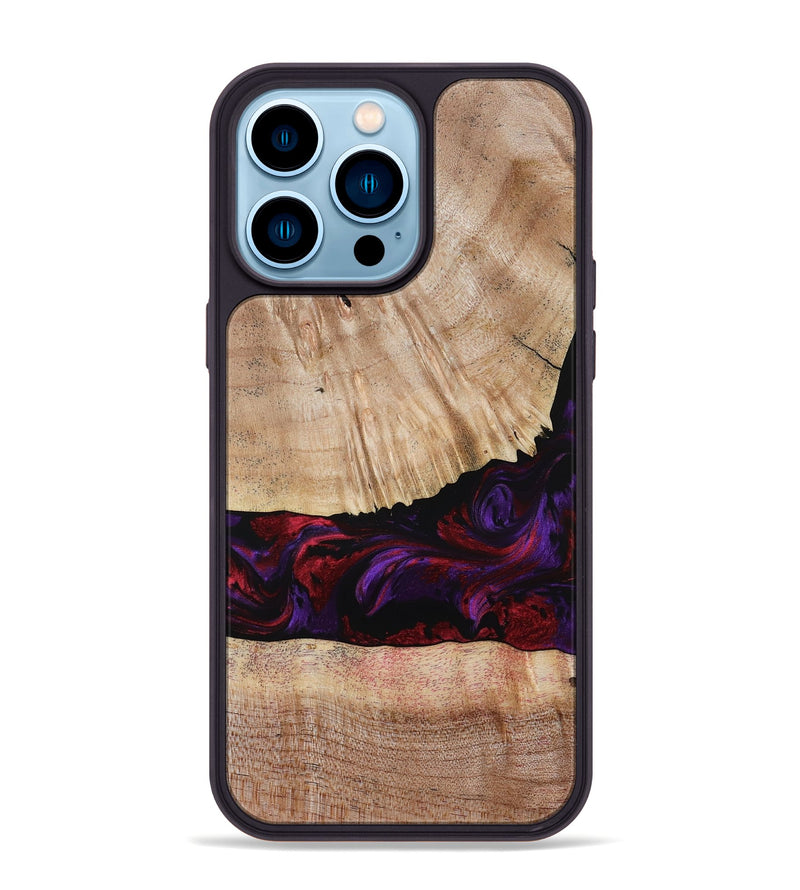 iPhone 14 Pro Max Wood Phone Case - Sampson (Purple, 785884)