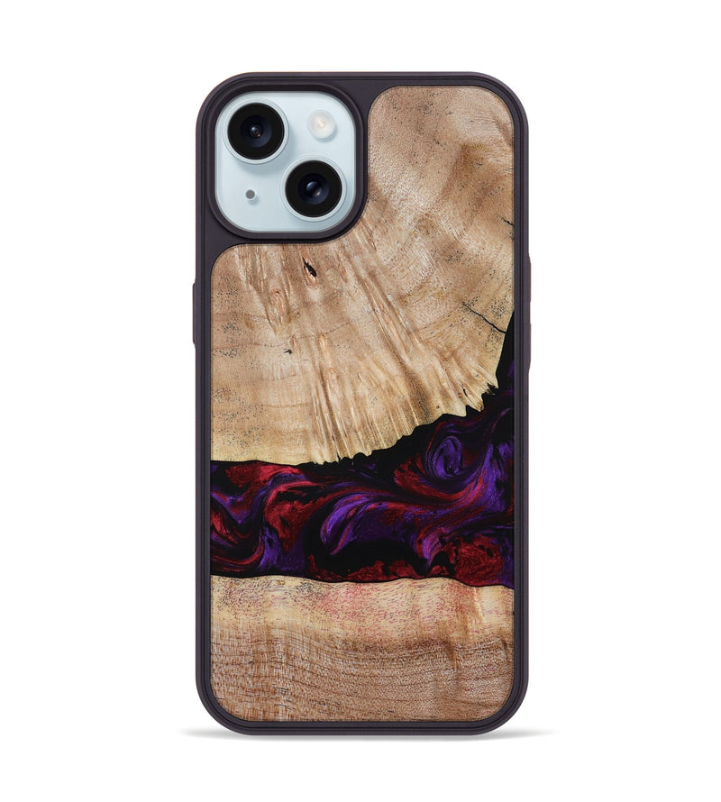 iPhone 15 Wood Phone Case - Sampson (Purple, 785884)
