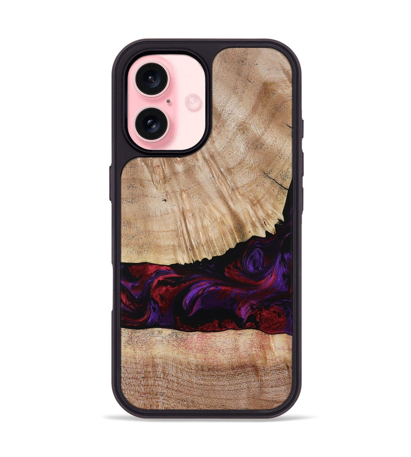 iPhone 16 Wood Phone Case - Sampson (Purple, 785884)